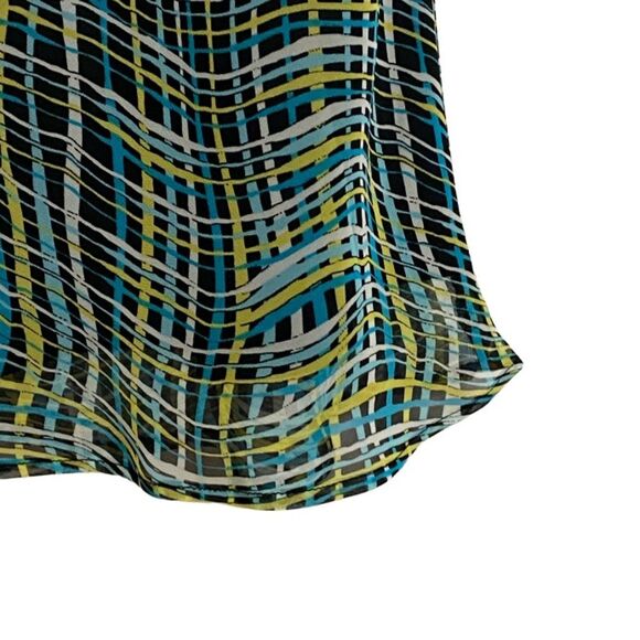 Cato Multicolor Elastic Waist Pull On Maxi Skirt Size M Abstract Scallop Hem - Picture 6 of 13